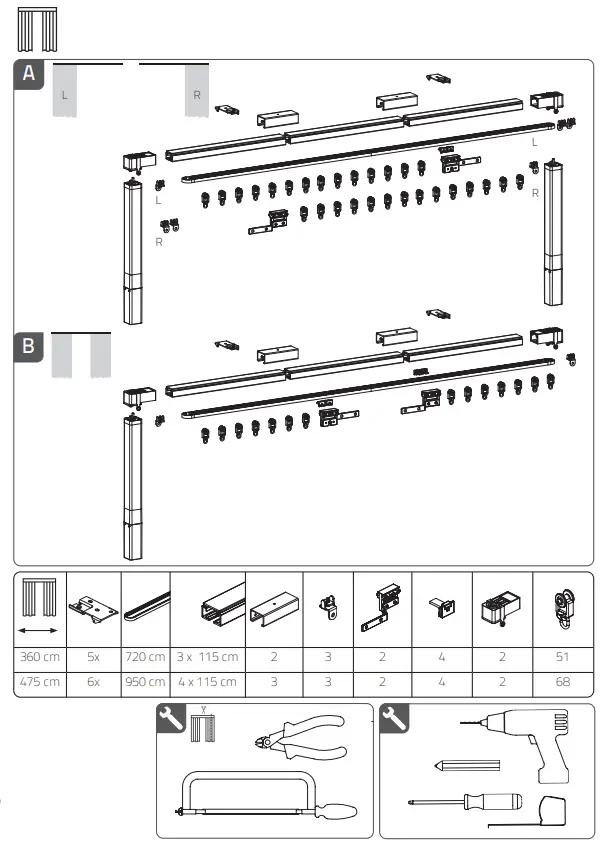 MOTIONBLINDS CM-36 Curtain Motor and Rails - Fig 1