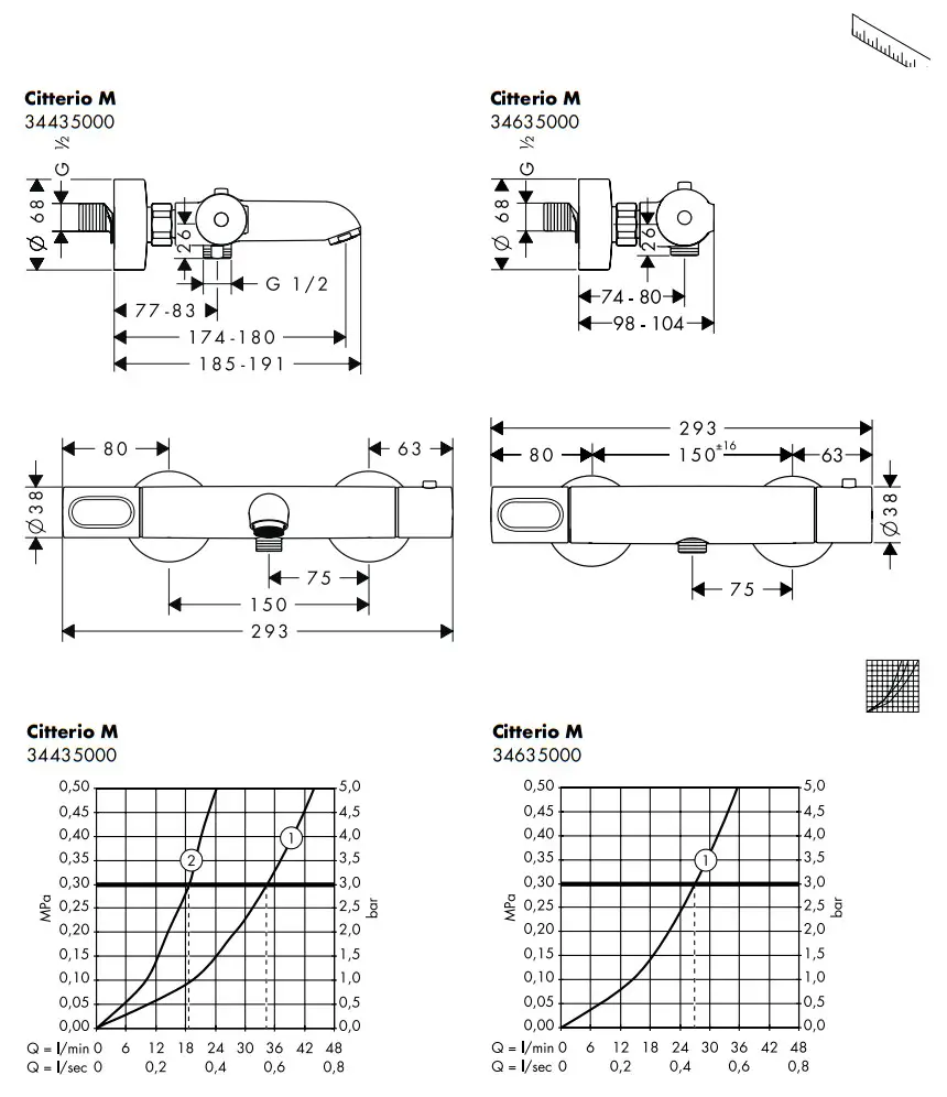 hansgrohe 34435000 AXOR Citterio M Bath Mixers - fig 8