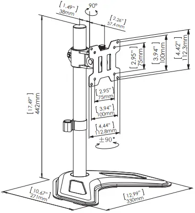 American Express MU0023-A Mountup Single Monitor Stands B9