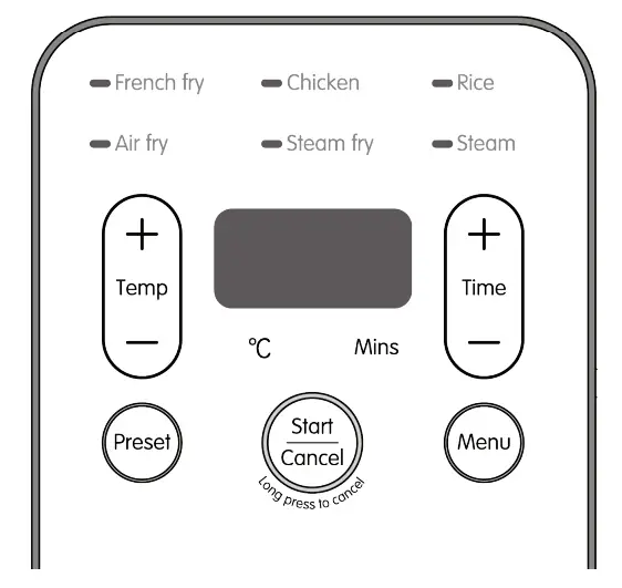 VITALITY G21 Inovation Multifunctional Fryer - Front panel introduction