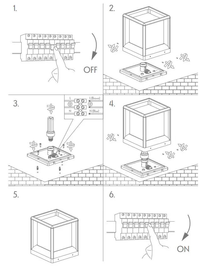 DOMUS-LIGHTING-10993-Pilla-Cube-Pillar-Mount-Light-FIG-1