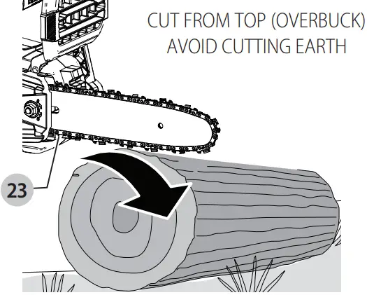 DEWALT DCMCS574 XR FlexVolt Brushless Cordless Chainsaw - AVOID CUTTING EARTH