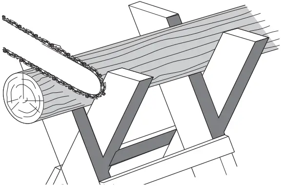 DEWALT DCMCS574 XR FlexVolt Brushless Cordless Chainsaw - Cutting a felled tree