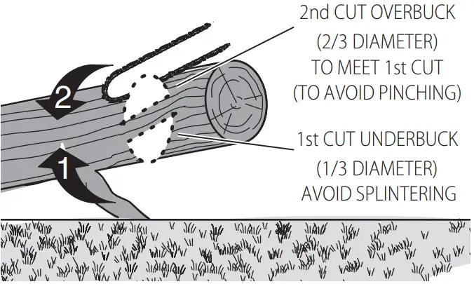 DEWALT DCMCS574 XR FlexVolt Brushless Cordless Chainsaw - finishing cut
