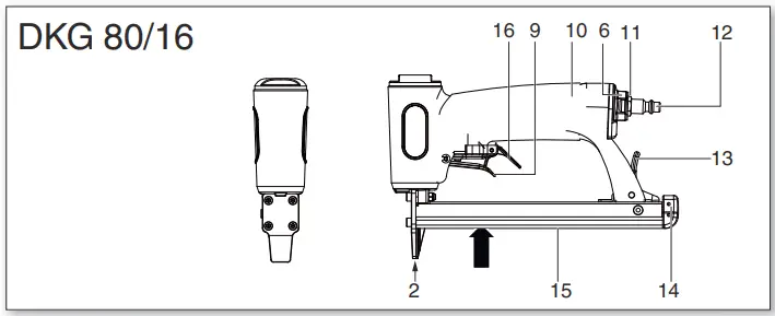 metabo DKG 80-16 Air Staple Gun fig 1