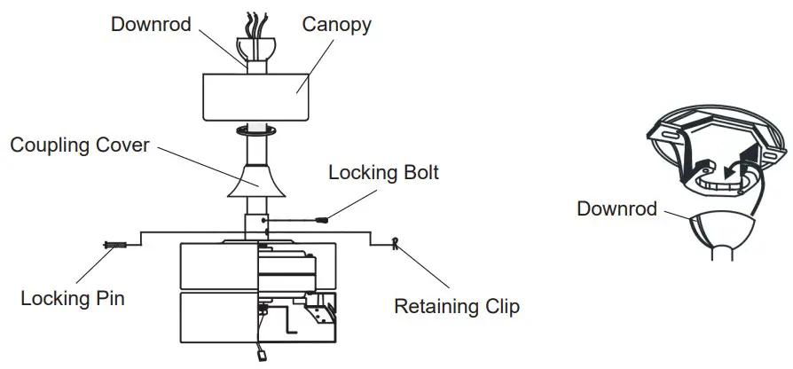 THE HOME DEPOT CFN-1503 52 Inch Modern LED Indoor Brushed Nickel Ceiling Fan - Downrod Mounting