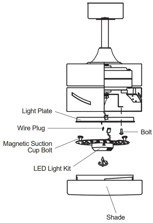 THE HOME DEPOT CFN-1503 52 Inch Modern LED Indoor Brushed Nickel Ceiling Fan - Light Installation