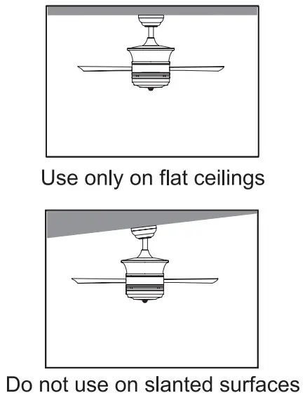THE HOME DEPOT CFN-1503 52 Inch Modern LED Indoor Brushed Nickel Ceiling Fan - Mounting Position