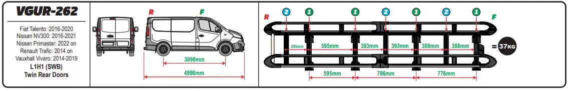 VAN GUARD IN8341 ULTI Twin Door Roof Rack-FIG2