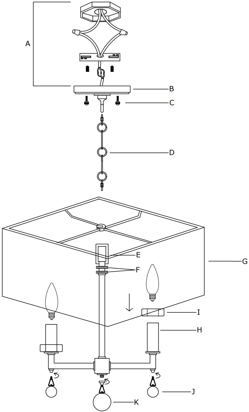 CRYSTORAMA 8105 PN CEILING Paxton Four Light Ceiling Mount - Part Numbers