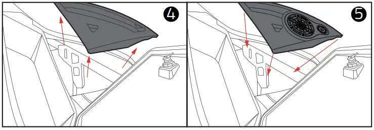 DS18 SLG AR6LD Polaris Slingshot Inside Armrest Speaker Pods - INSTALLATION 3