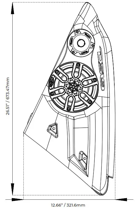 DS18 SLG AR6LD Polaris Slingshot Inside Armrest Speaker Pods - MEASUREMENTS 3