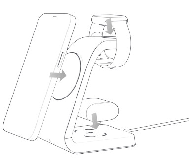 POWERQI LC50 3 In 1 Wireless Charging Station - Chirging Mode