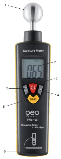 Geo-FENNEL FFM 100 Universal Moisture Meter - MEAS button