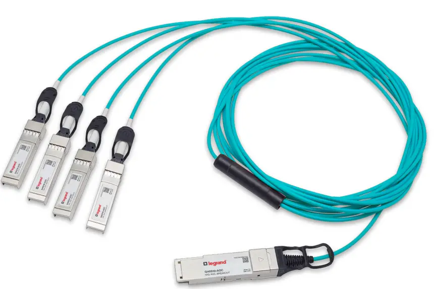 legrand Q40S10-AOC 40GBASE QSFP+ TO 4X SFP+ Breakout Active Optical Cable