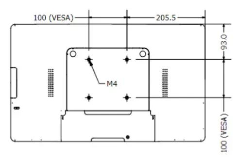 MicroTouch IC-215P-AA2 Touch Computer - Rear View