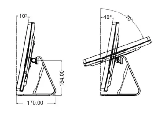 MicroTouch IC-215P-AA2 Touch Computer - Side Views