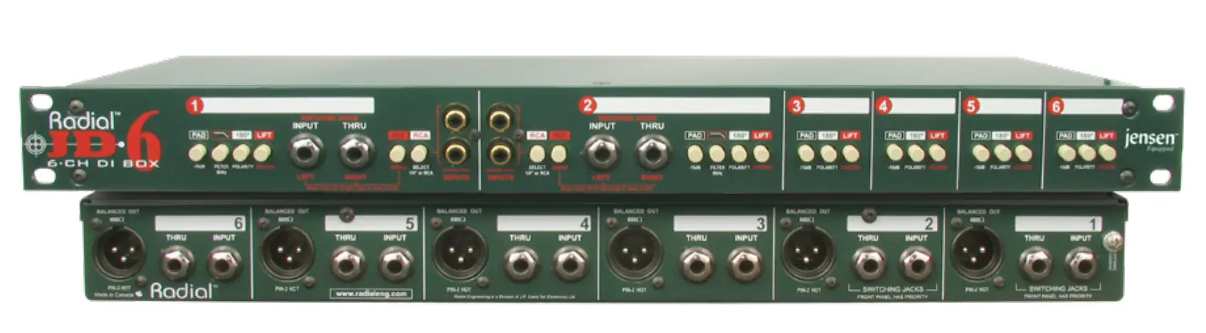 Radial JD6 Six Channel Rack Mount D.I. User