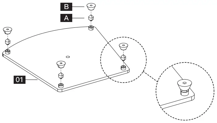 Step 1 Assemble Spikes to Base