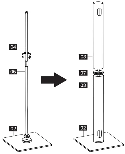 Step 2 Assemble Pillar to Top Plate