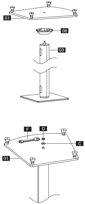 Step 3 Assemble Base to Pillar