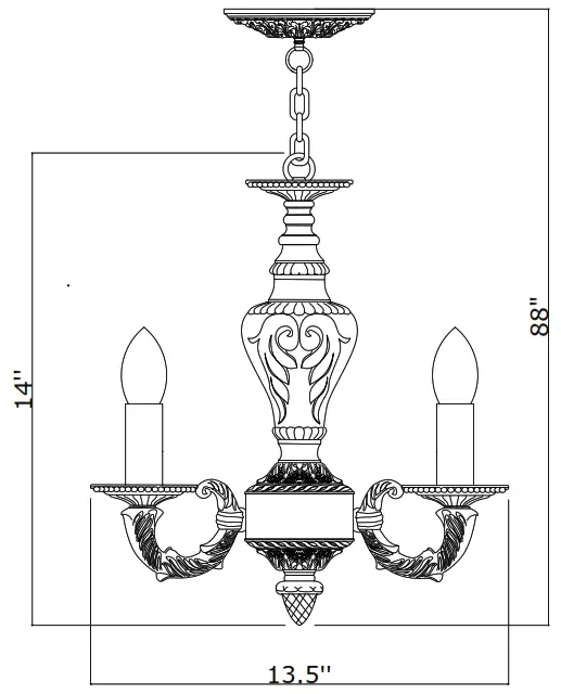 CRYSTORAMA 5124-VB Paris Market Four Light Mini Chandelier -
