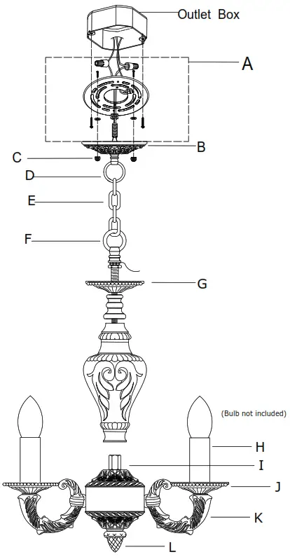 CRYSTORAMA 5124-VB Paris Market Four Light Mini Chandelier