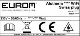 EUROM Alutherm Wifi 1000 Smooth Convector A2