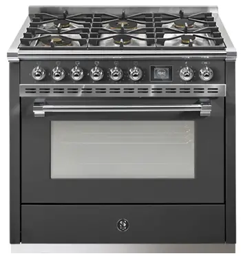 Steel AQ9S 5FI AN N Ascot 90cm Anthracite with Brushed Nickel Trim Induction Freestanding Cooker
