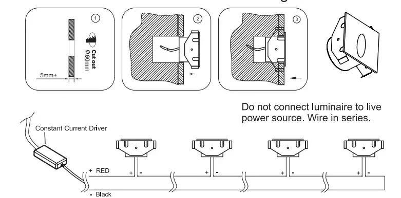 HALCYON R936 W3 Square Low Glare Darklight Wall Light - Glare 1