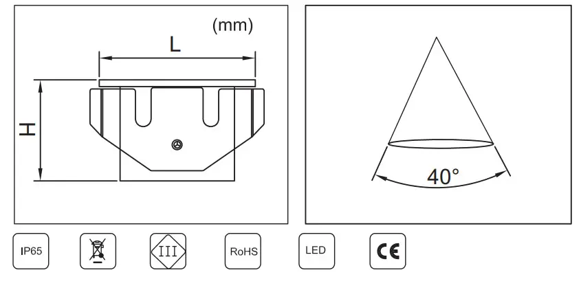 HALCYON R936 W3 Square Low Glare Darklight Wall Light - Glare