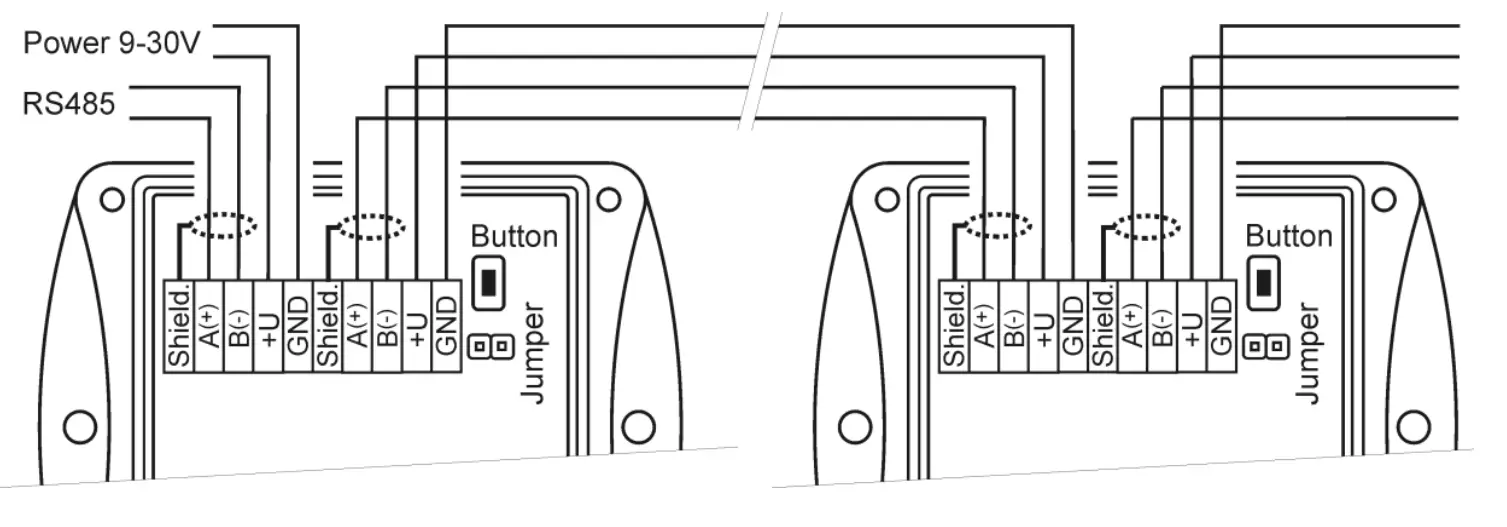 COMET T3319 Programmable Transmitter - Typical application wiring 1