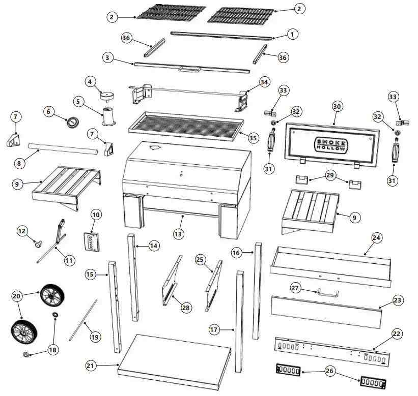 SMOKE HOLLOW SH19040819 Charcoal Grill - Fig 4