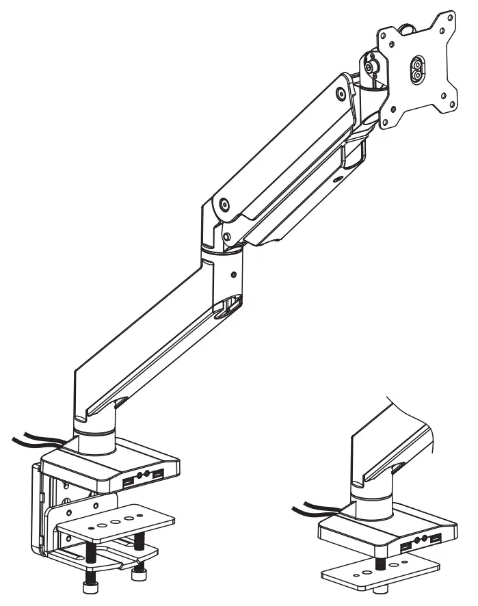 VIVO STAND-V101G1U Pneumatic Arm Single Monitor Desk Mount