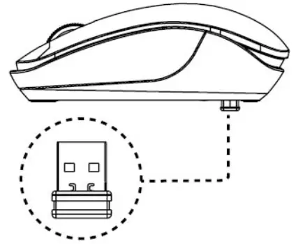 DELTACO MS-708 Wireless Optical Mouse - USB receiver