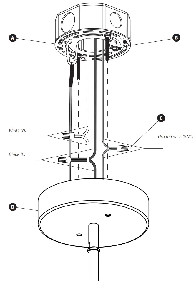 artika PDT AR5C HD2GD LED Pendant Light - CONNECTING THE WIRES