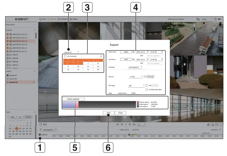 WISeNeT XRN 1620B2 Network Video Recorder - Export recorded video