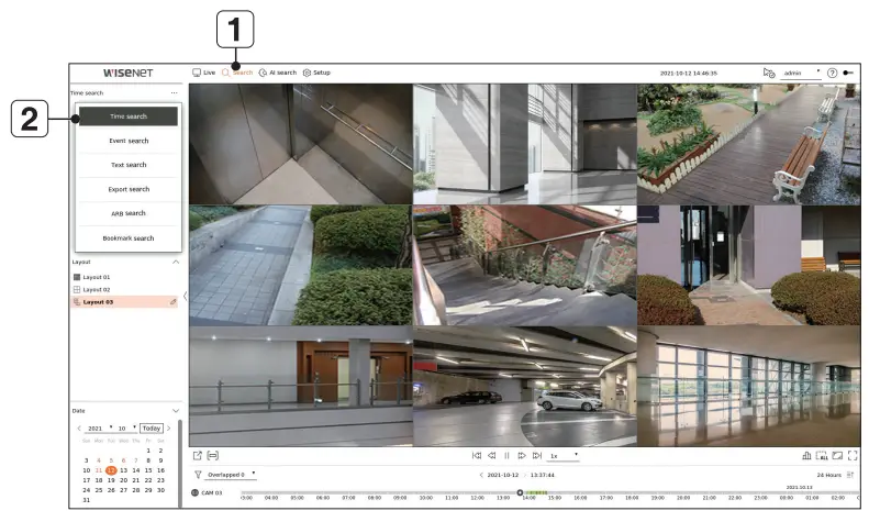 WISeNeT XRN 1620B2 Network Video Recorder - Record setup 1
