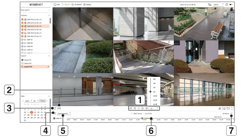 WISeNeT XRN 1620B2 Network Video Recorder - Search 1