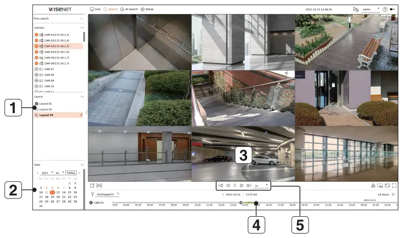 WISeNeT XRN 1620B2 Network Video Recorder - Search
