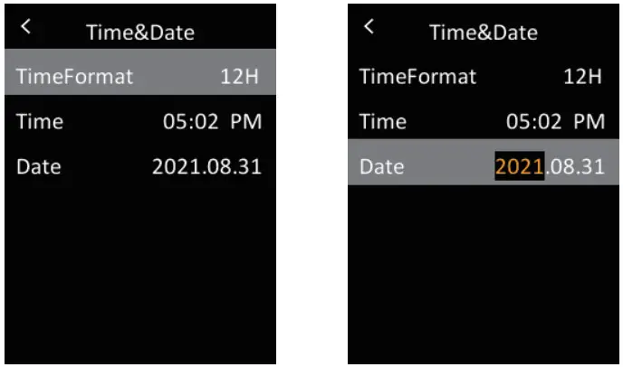 MILESEEY TR120 Handheld Infrared Thermal Imager - Time date