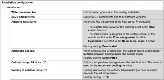 Installation configuration menu item