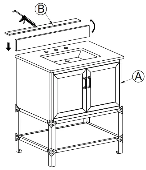 HOME DECORATORS COLLECTION TJ-0401V3022BR Alster 30 Inch Single Basin Vanity - Assembly1
