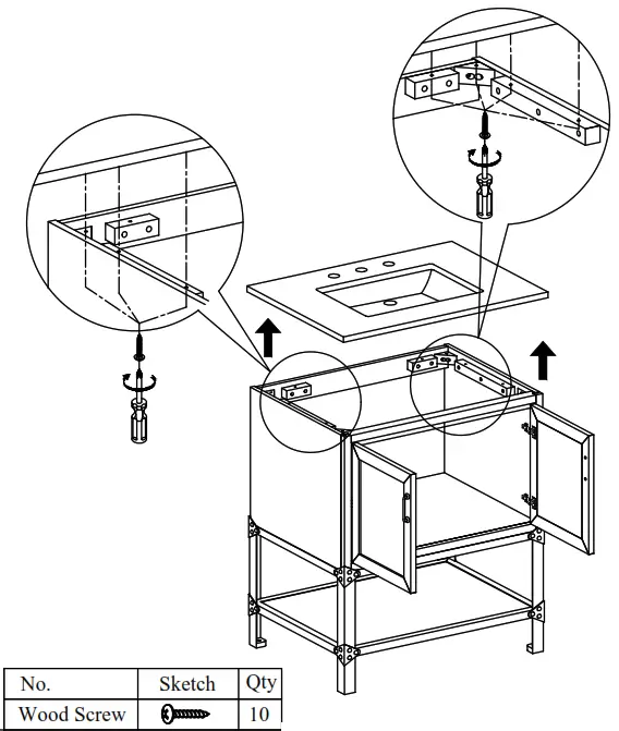 HOME DECORATORS COLLECTION TJ-0401V3022BR Alster 30 Inch Single Basin Vanity - doors1