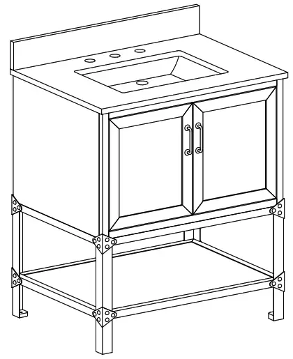 HOME DECORATORS COLLECTION TJ-0401V3022BR Alster 30 Inch Single Basin Vanity