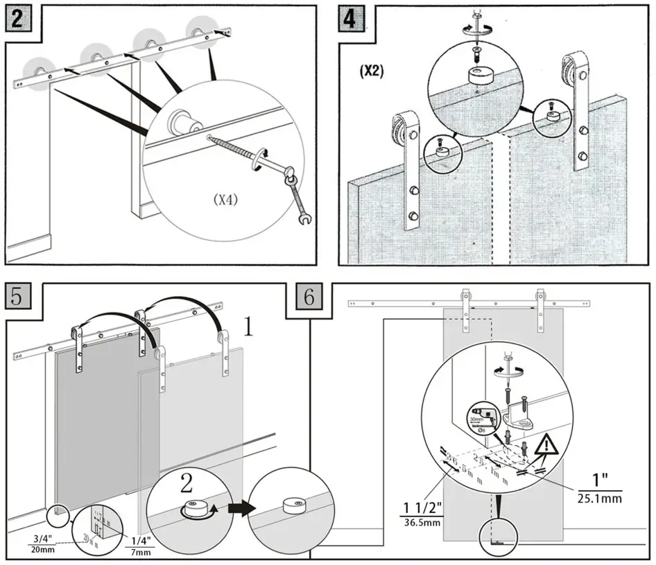 CALHOME SWD11 5 Foot Sliding Door 2