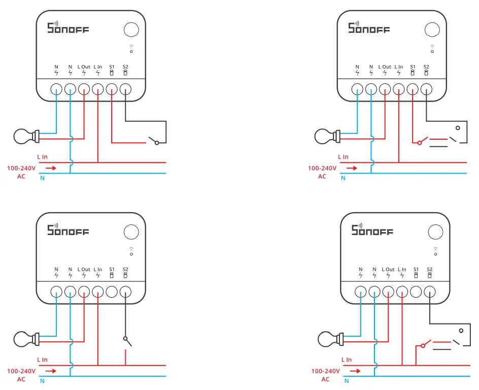 SONOFF Mini Extreme Wi-Fi Smart Switch - Wiring instruction