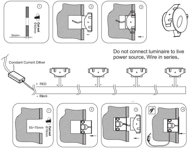 HALCYON R935 B3 Round Low Glare Darklight Wall Light -