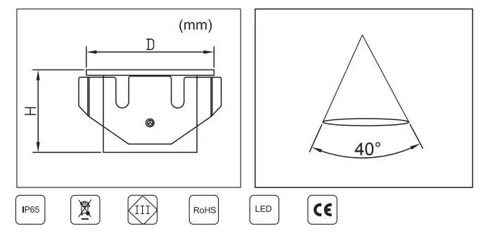 HALCYON R935 B3 Round Low Glare Darklight Wall Light - Light