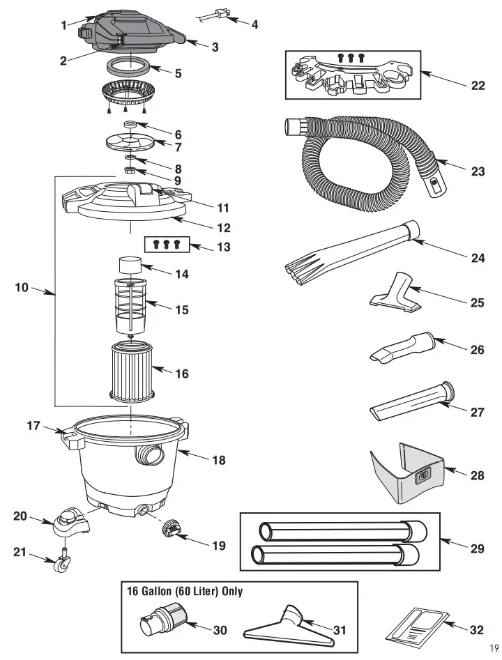 CRAFTSMAN CMXEVBE176060 Vacuum Cleaner with Detachable Leaf Blower - fig 27